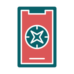 Vector Design Mobile Compass Icon Style