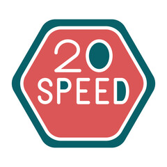 Vector Design 20 Speed Limit Icon Style