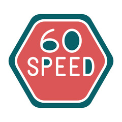 Vector Design 60 Speed Limit Icon Style