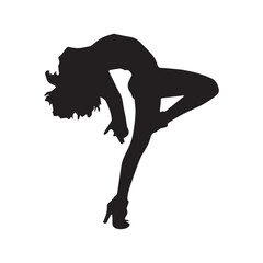 Fototapeta na wymiar silhouette pack of dancer silhouettes