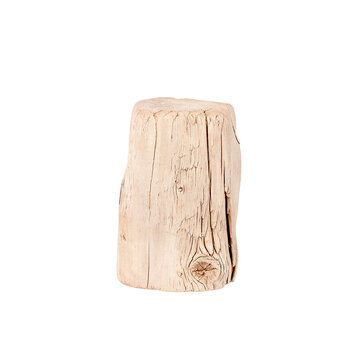 Wooden stump on a transparent background