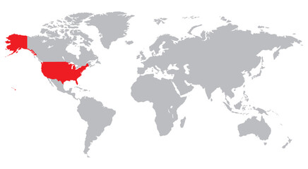 Fototapeta na wymiar USA World Map background vector