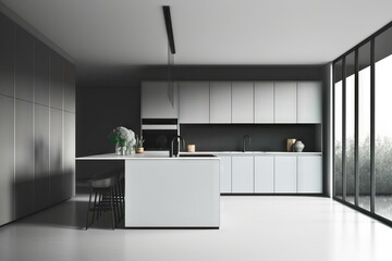 Stylish modern kitchen interior in scandi style