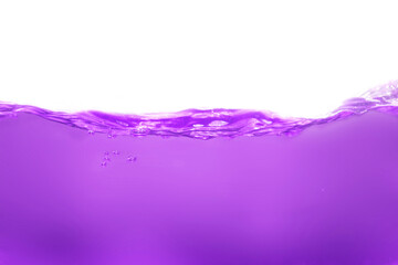 Drink grape water in a glass and the bubbles look like splashes and waves.