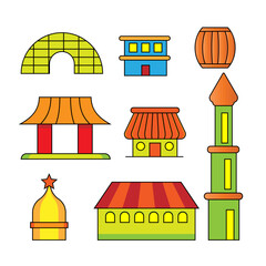 set of simple building illustrations