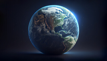 宇宙から見た地球（アメリカ・AI生成画像・AI画像）
