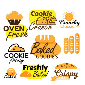 set of typewriting bakery labels