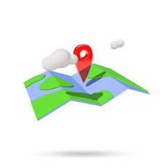 3D rendered map positioning illustration