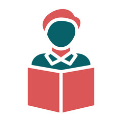 Vector Design Student Reading Book Icon Style