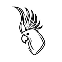 Black and white line art of the side of the cockatoo head Good use for symbol mascot icon avatar tattoo T Shirt design logo or any design © Sakarapap
