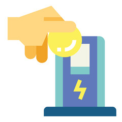 commercial charging stations flat icon style