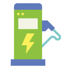 EV Charger flat icon style