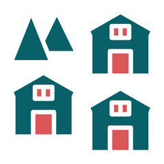 Vector Design Village Icon Style