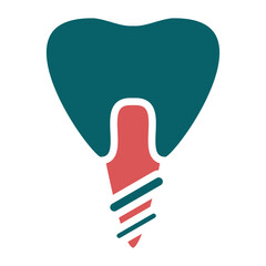 Vector Design Dental Implant Icon Style