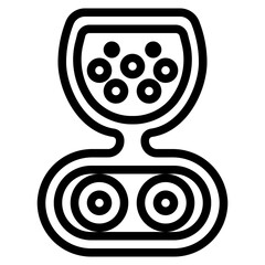 charging plug line icon style