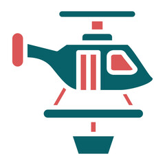 Vector Design Firefighter Helicopter Icon Style