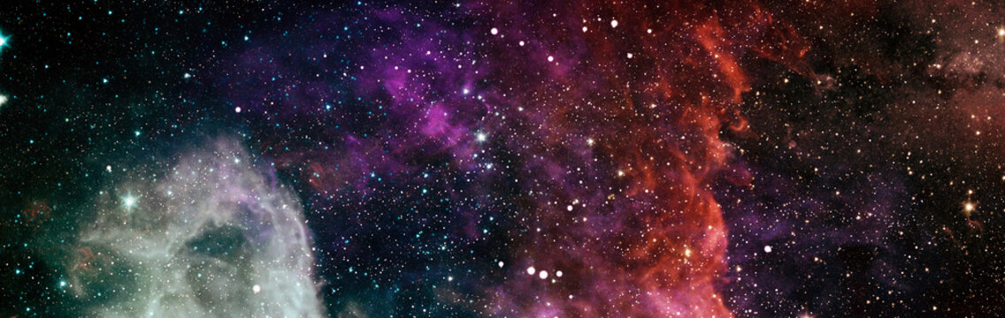 Colorful cosmos with stardust and milky way. Magic color galaxy. Infinite universe and starry night.Elements of this image furnished by NASA