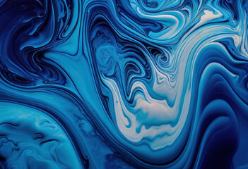 Obraz premium Blue abstract background, Marble texture, Watercolor, Generative AI