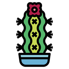 cactus filled outline icon style
