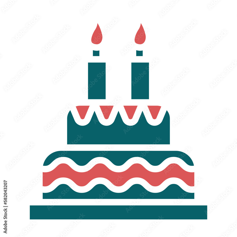 Wall mural Vector Design Birthday Cake Icon Style