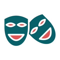 Vector Design Theatre Mask Icon Style