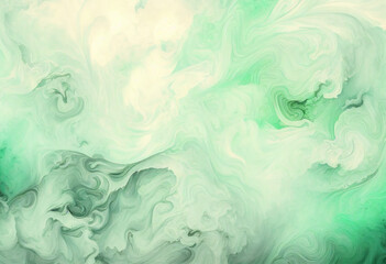 Fototapeta premium Green abstract background, Marble texture, Watercolor, Generative AI