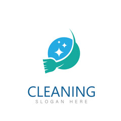 cleaning clean service logo icon vector