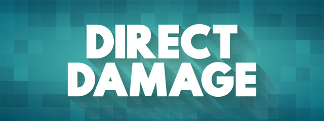 Direct Damage is physical damage to property, text concept background