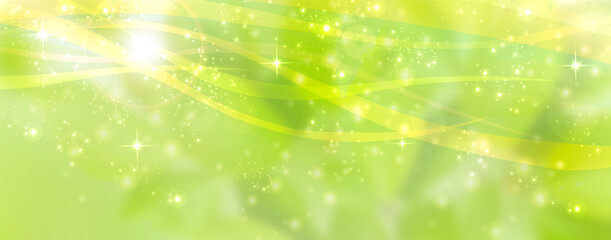 Obraz premium 初夏のグリーンのキラキラ素材