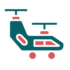 Vector Design Army Helicopter Icon Style