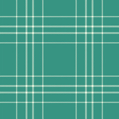 Plaid seamless pattern in green. Check fabric texture. Vector textile print.