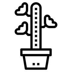 cactus line icon style