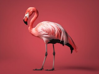 Fototapeta na wymiar A Realistic Portrayal of a Flamingo. Generative AI