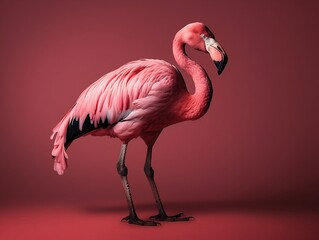 A Realistic Portrayal of a Flamingo. Generative AI