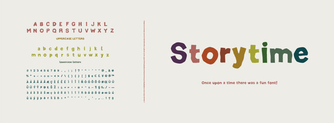Once upon a time there was CP Storytime - a fun hand-drawn font intended to bring stories to life. Perfect to use across multiple projects such as publishing, quotes, labels, packaging design etc.. - obrazy, fototapety, plakaty