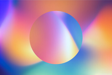 Round Background Vibrant Color Gradient Abstract Illustration: Modern Retro Design with Smooth Curves and Soft Texture for Wallpaper and Poster Templates - Blue, Purple, Red, Yellow and Orange