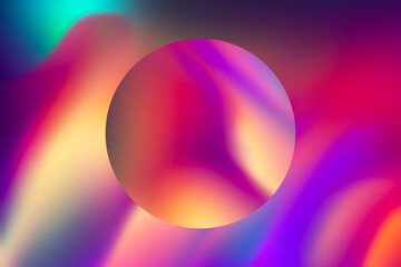 Round Background Vibrant Color Gradient Abstract Illustration: Modern Retro Design with Smooth Curves and Soft Texture for Wallpaper and Poster Templates - Blue, Purple, Red, Yellow and Orange