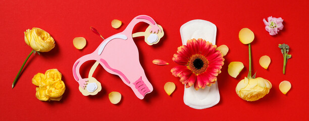 Women's health and women's healthcare concept with uterus