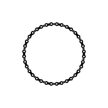 Motorcycle chain circle frame template vector graphics