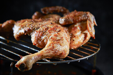 grilled chicken on the grill	