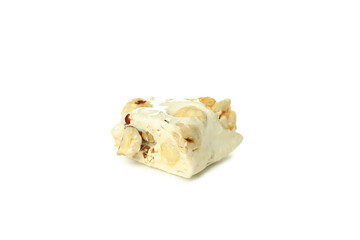 Concept of tasty food, nougat, isolated on white background