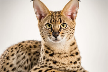 Naklejka premium The Majestic and Exotic Savannah Cat: A Portrait of Power and Elegance