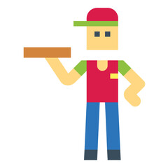 delivery man flat icon style