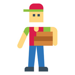 delivery man flat icon style