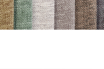 Different samples of textured fabric