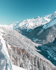 Snowy Peaks of The Alps around Chamonix, Mont Blanc, France