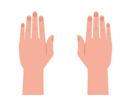 Beautiful soft hands with healthy nails semi flat color vector icon. Editable full sized human body parts on white. Simple cartoon style spot illustration for web graphic design and animation