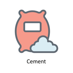 Cement Vector  Fill outline Icons. Simple stock illustration stock