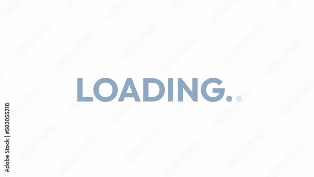 Poster animated simple blue letters loader. initializing process screen. 4k video footage with alpha channe