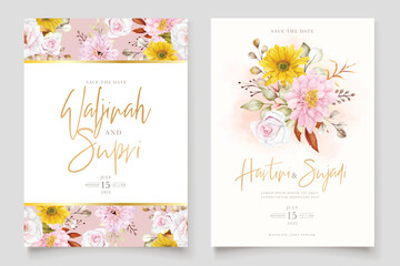 Fototapeta na wymiar floral ornament invitation card illustration